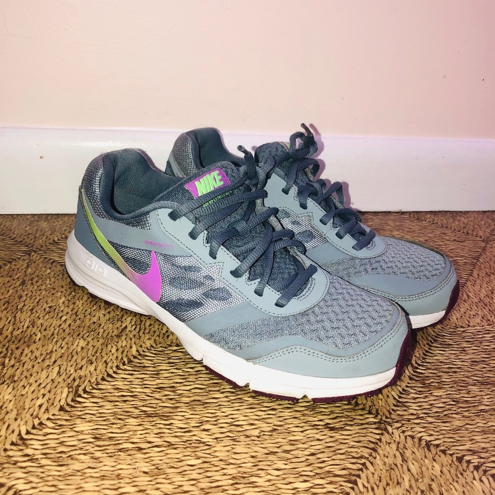 Nike Gray Sneaker W/ Green + Purple In USW 10
